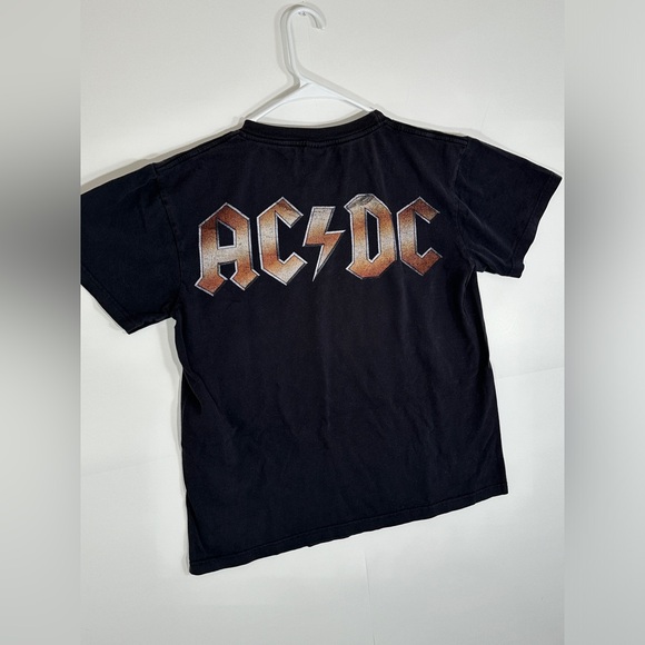 Vintage ACDC Shot Down in Flames T-Shirt Y2K Double Sided Black Band Tee Medium - Picture 10 of 10